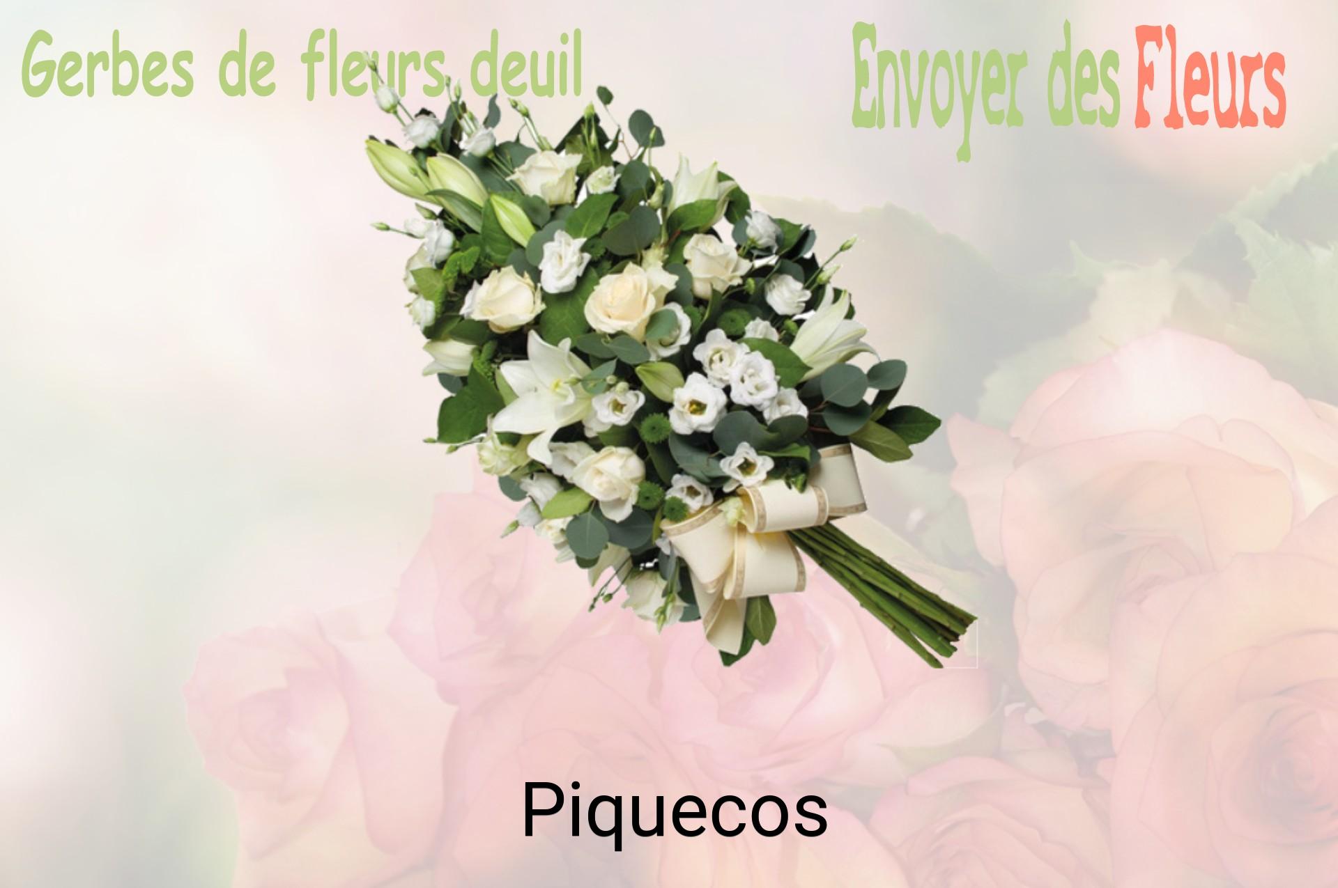 Gerbe de fleurs de deuil livrée à Piquecos